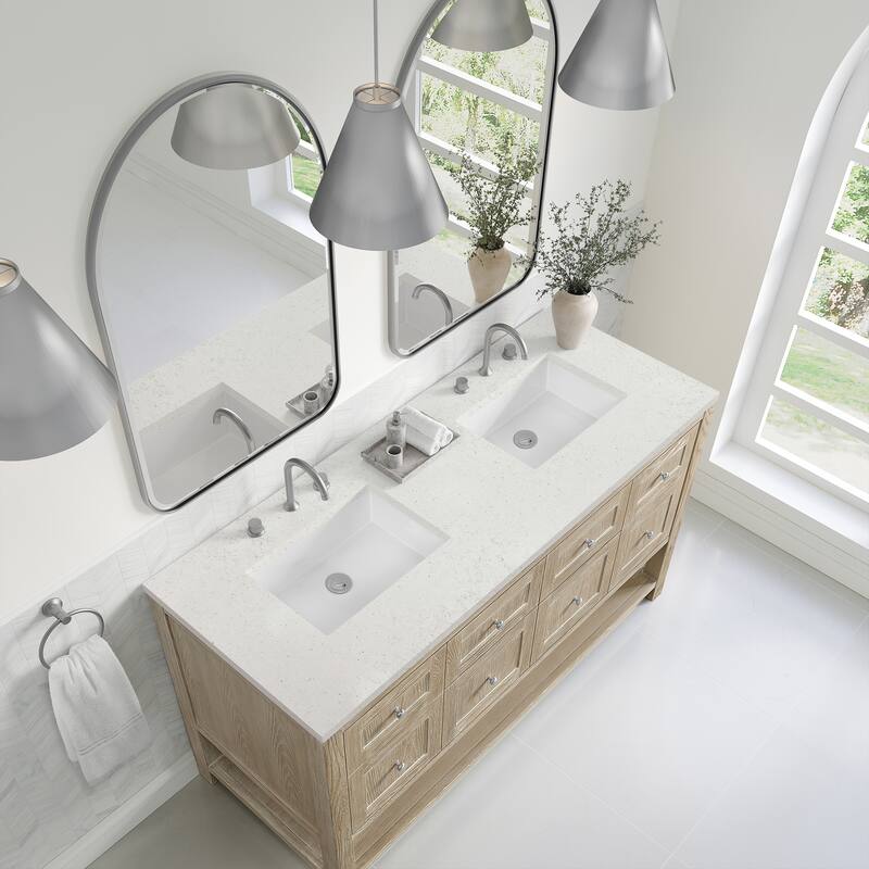 Breckenridge 60" Double Vanity, Whitewashed Oak - 60D - Lime Delight