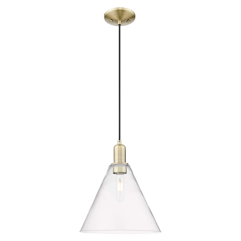 Innovations Lighting Endless Possibilities Arcadia - Berkshire Glass - 1 Light 12" Cord Hung Mini Pendant - Antique Brass/Clear
