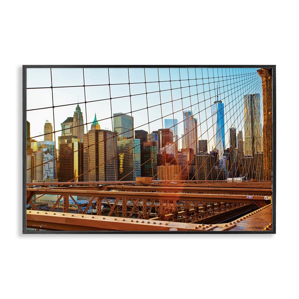 Stupell Cityscape Through Bridge Framed Giclee Art Design By Seven Trees Design