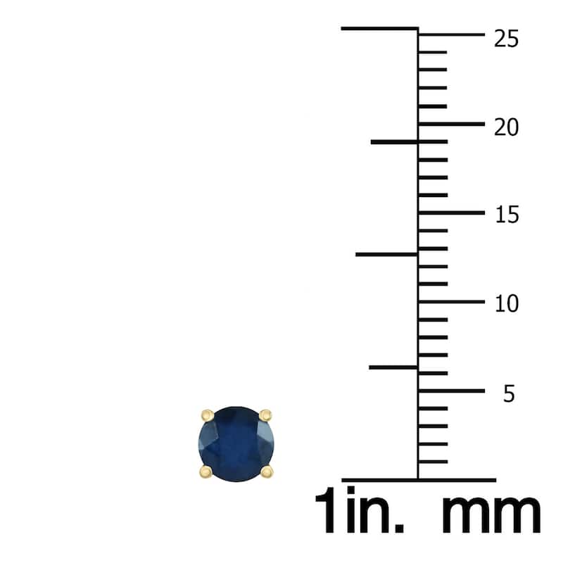Marquee 14K Yellow Gold 4MM Round Sapphire Earrings