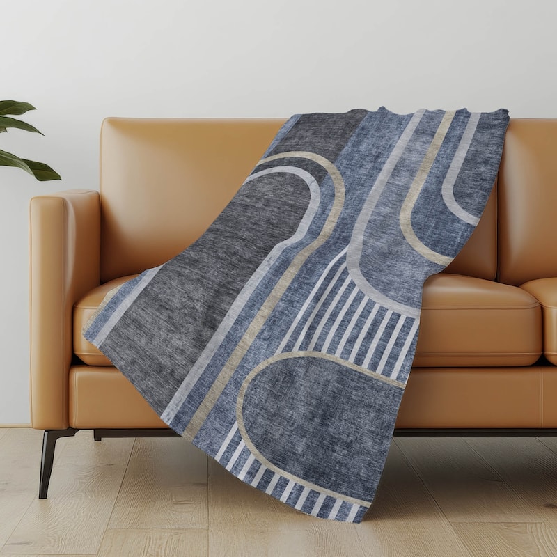 Premium Machine Washable Casual Contemporary Sherpa Throw Blanket