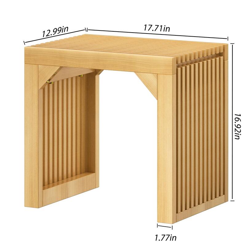 Rustic Solid Wood Bench - Triangular Support Design