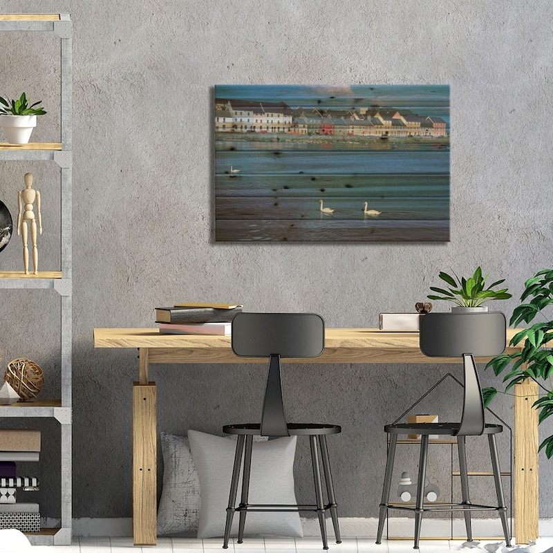 Ireland, Co Of Galway, Galway Bay Print On Wood by Marilyn Parver - Multi-Color