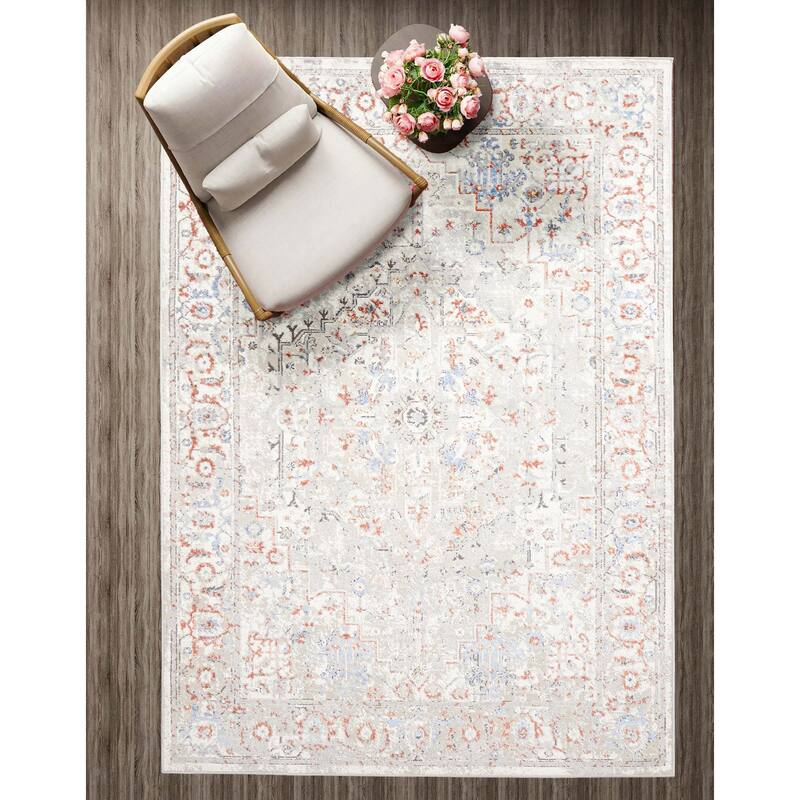 ECARPETGALLERY Machine Made Mira Ivory Area Rug
