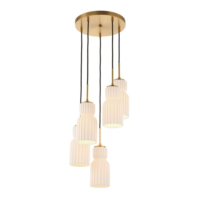 Uttermost Vanier 5 Light Cluster Pendant - 14"W x 14"D x 9.625"H