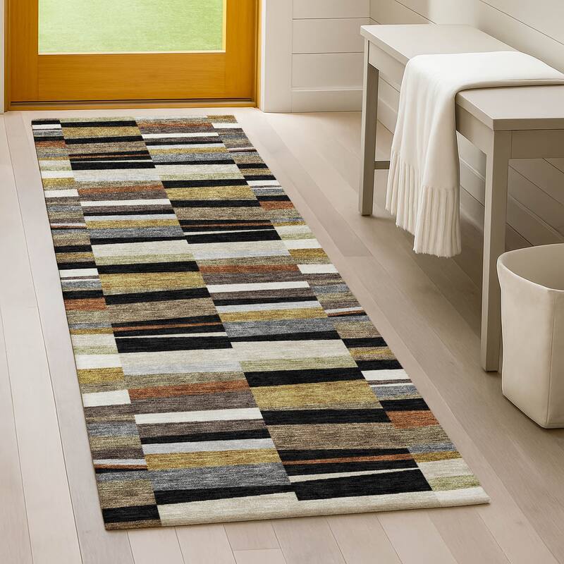 Machine Washable Indoor/ Outdoor Modern Antonito Chantille Rug