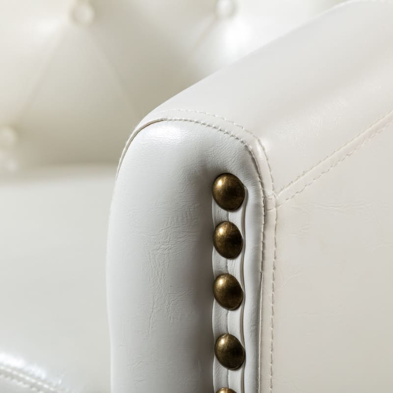 PU Leather Tufted Barrel ChairTub Chair