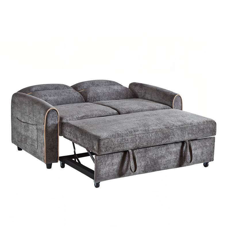 Pull Out Sofa Bed, 58-inch Sofa Bed, Sleeper Sofa, Loveseat Sofa with Adjustable 3 -Position Backrest