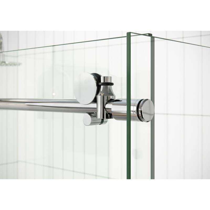 Glass Warehouse 52 in - 56 in x 30 in x 78 in Frameless Sliding Shower Door with Return Panel