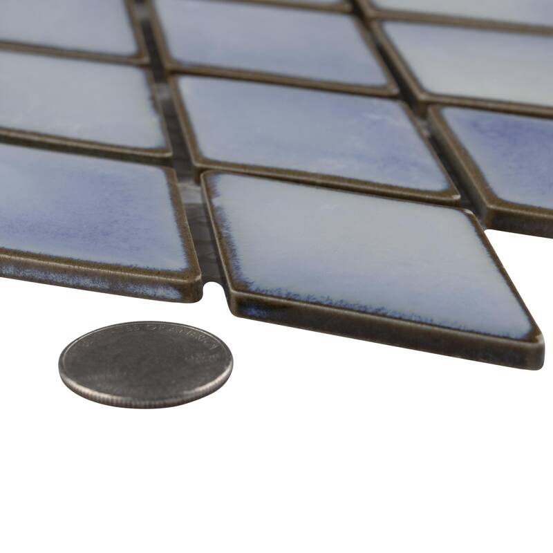 Merola Tile Hudson Kite Frost Blue 10-1/8" x 11-3/4" Porcelain Mosaic Floor and Wall Tile