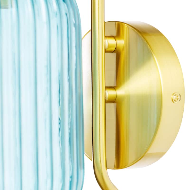 Adrienne River of Goods White Glass and Metal Retro Wall Sconce