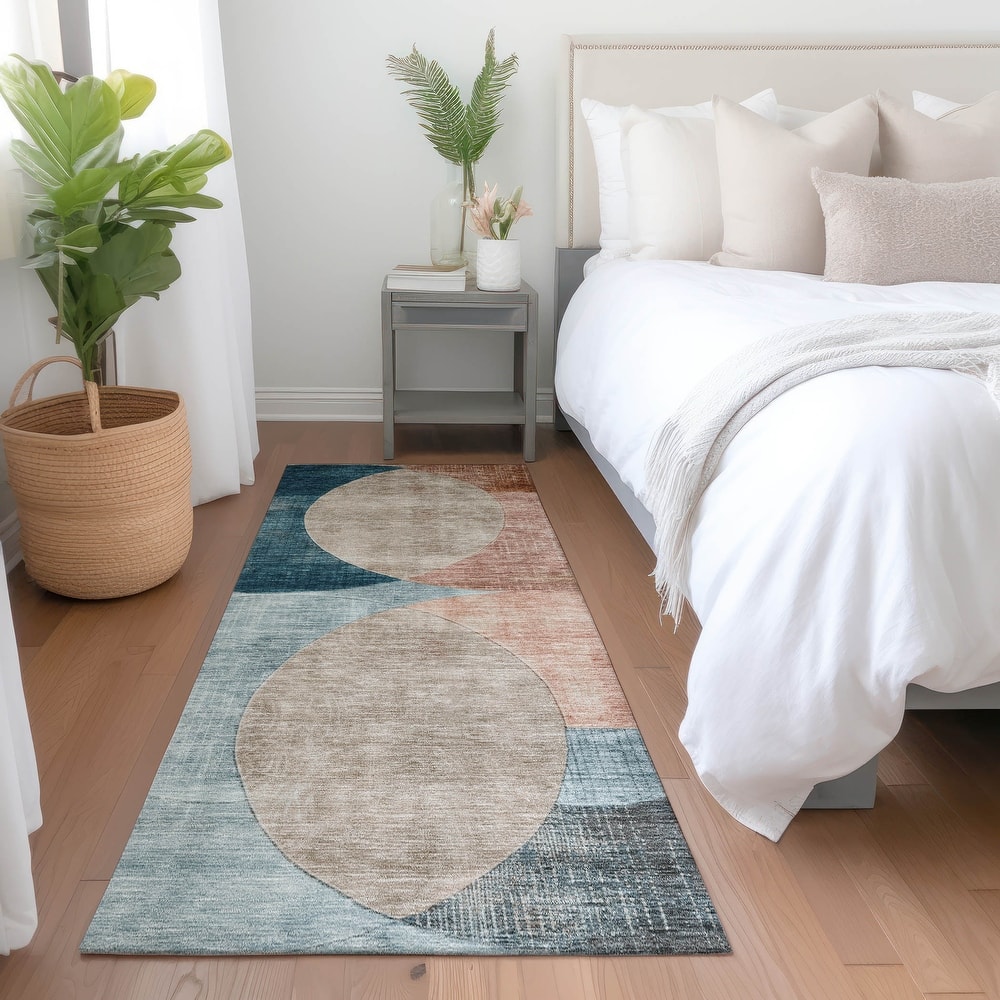 Machine Washable Indoor/ Outdoor Contemporary Deco Chantille Rug