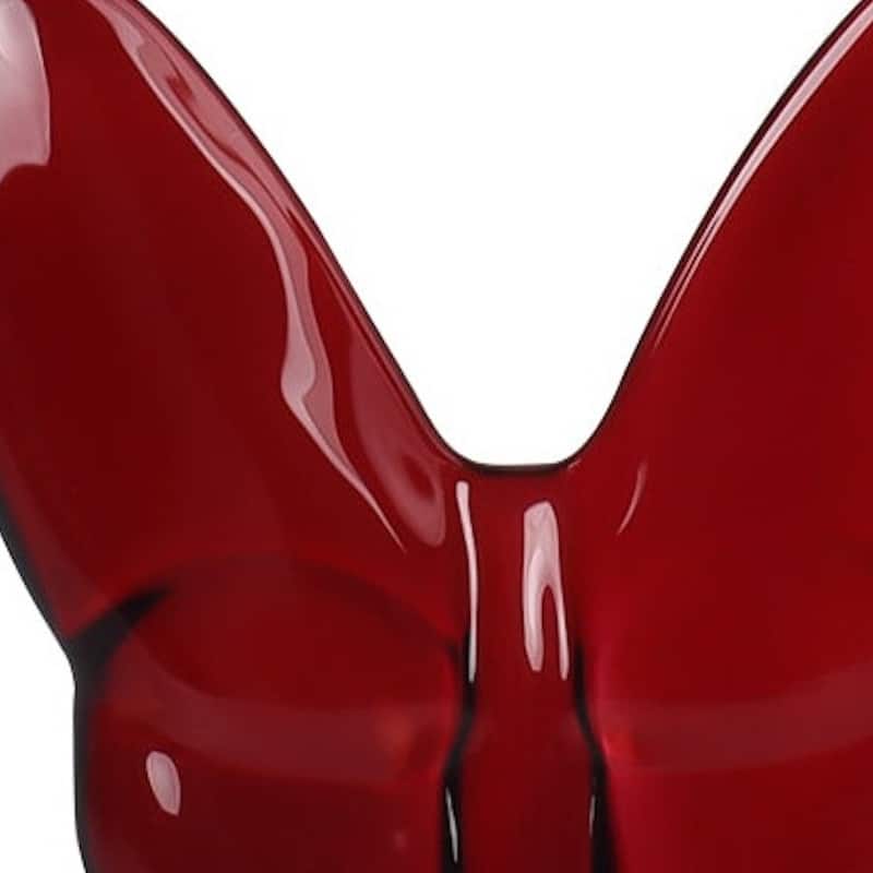 HomeRoots 3" Burgundy Crystal Butterfly Figurine Tabletop Sculpture