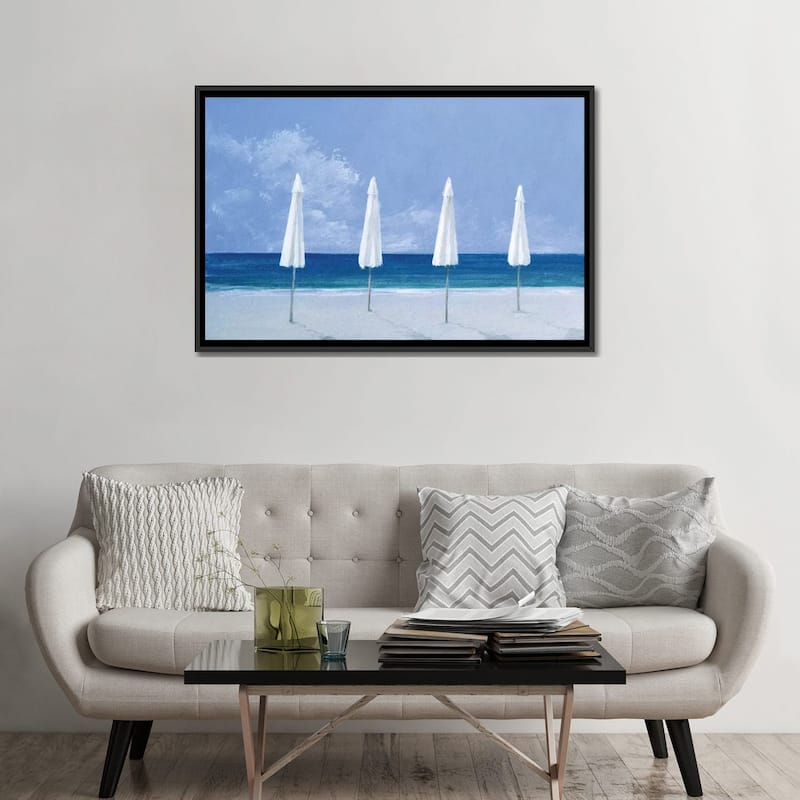 iCanvas "Beach Umbrellas" by Lincoln Seligman Framed Canvas Print