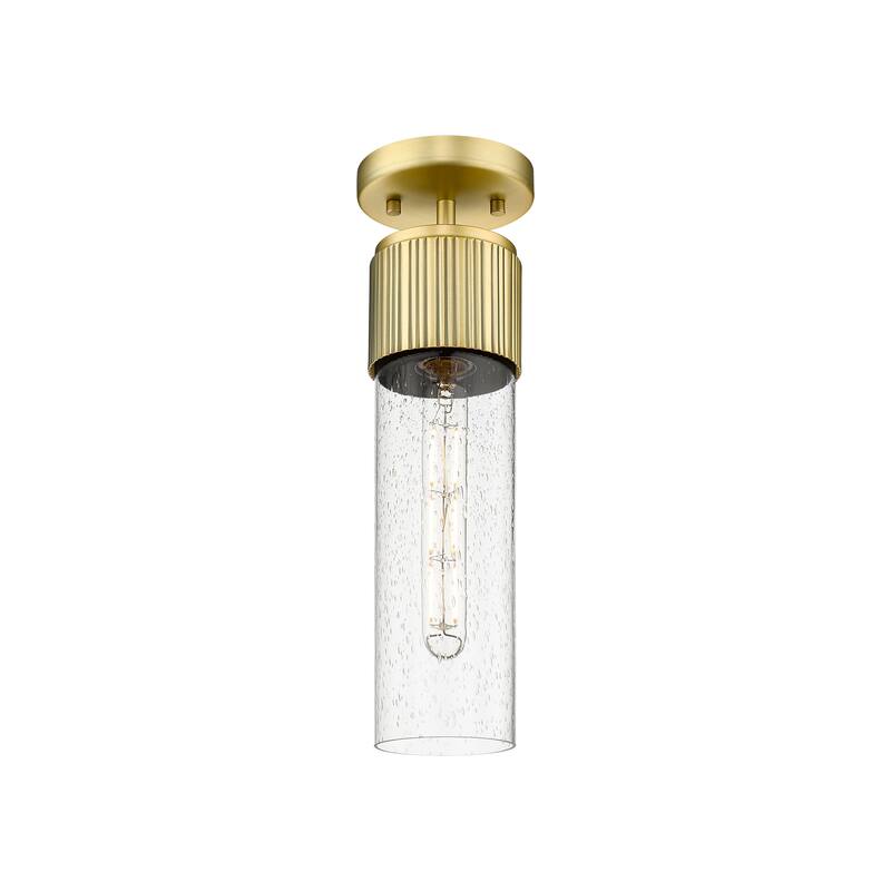 Innovations Lighting Bolivar - 1 Light 12" Flush Mount - Brushed Brass/Seedy