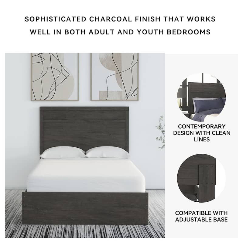Belachime Black Panel Bed