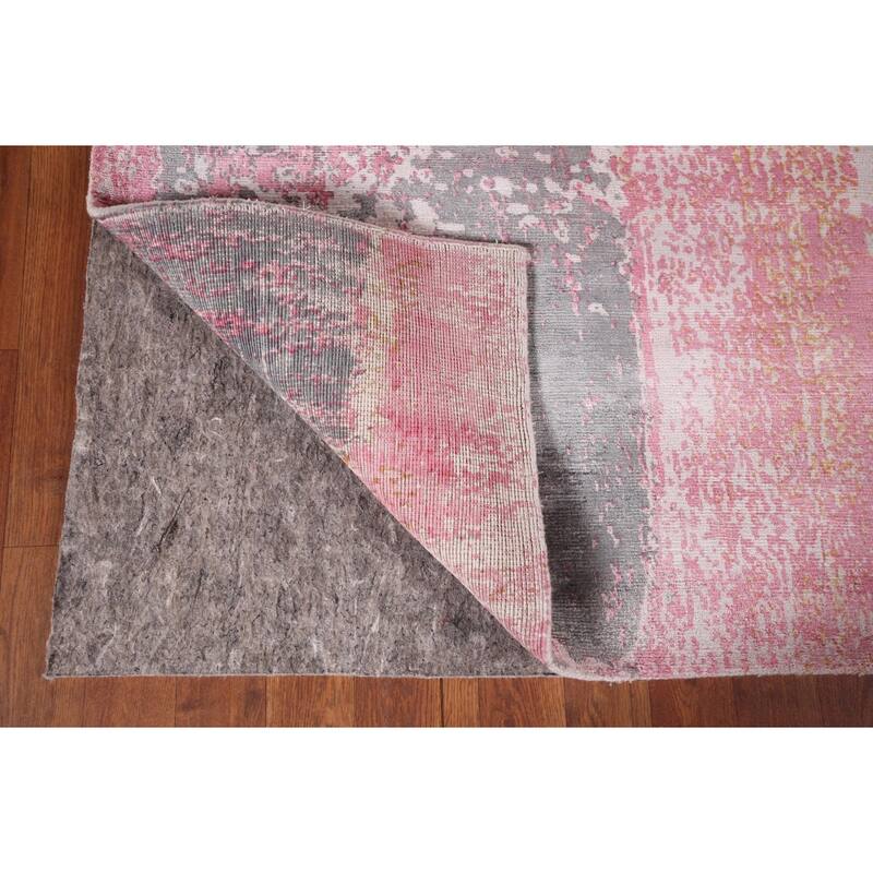 Contemporary Abstract Indian Area Rug Hand-Knotted Modern Wool Carpet - 5'11"x 8'11"