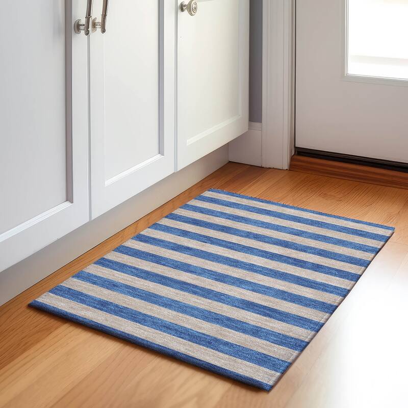 Premium Washable Super Soft Cabana Stripe Mayfield Rug - Tan - 1' 8" x 2' 6" - Rectangle