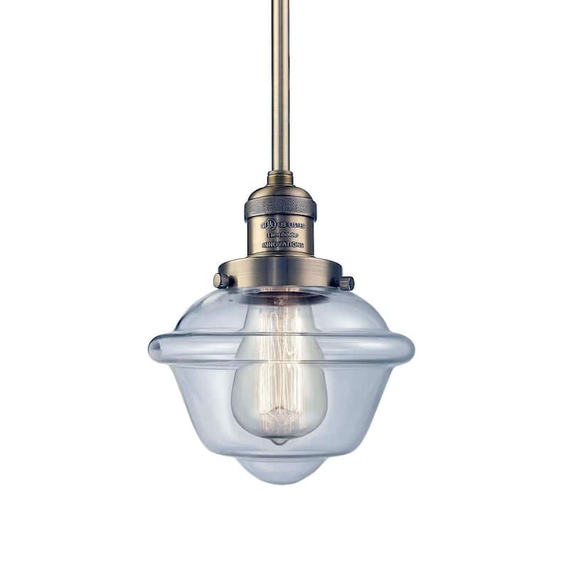 Innovations Lighting Small Oxford Single Light 8" Wide Mini Pendant - Brushed Brass / Clear