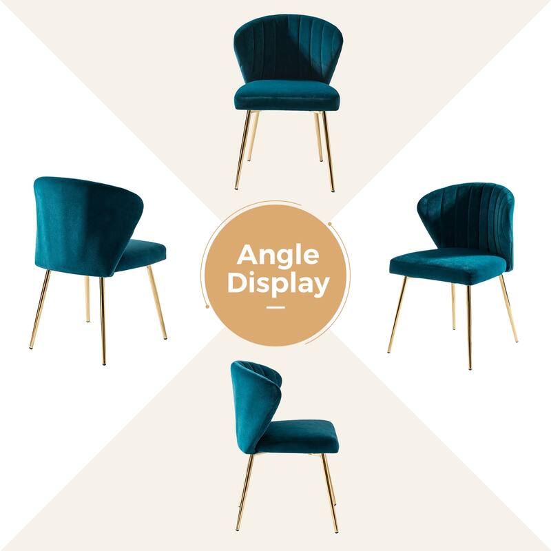 Luna Modern Glam Upholstered Tufted Back Side Accent Dining Chair with Small Base by HULALA HOME