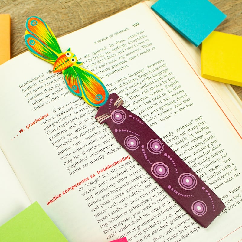 Novica Handmade Reading Butterfly Wood Bookmark