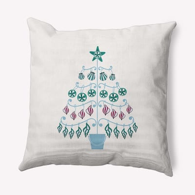 Beach Tree Christmas Soft Spun Polyester Decorative Throw Pillow