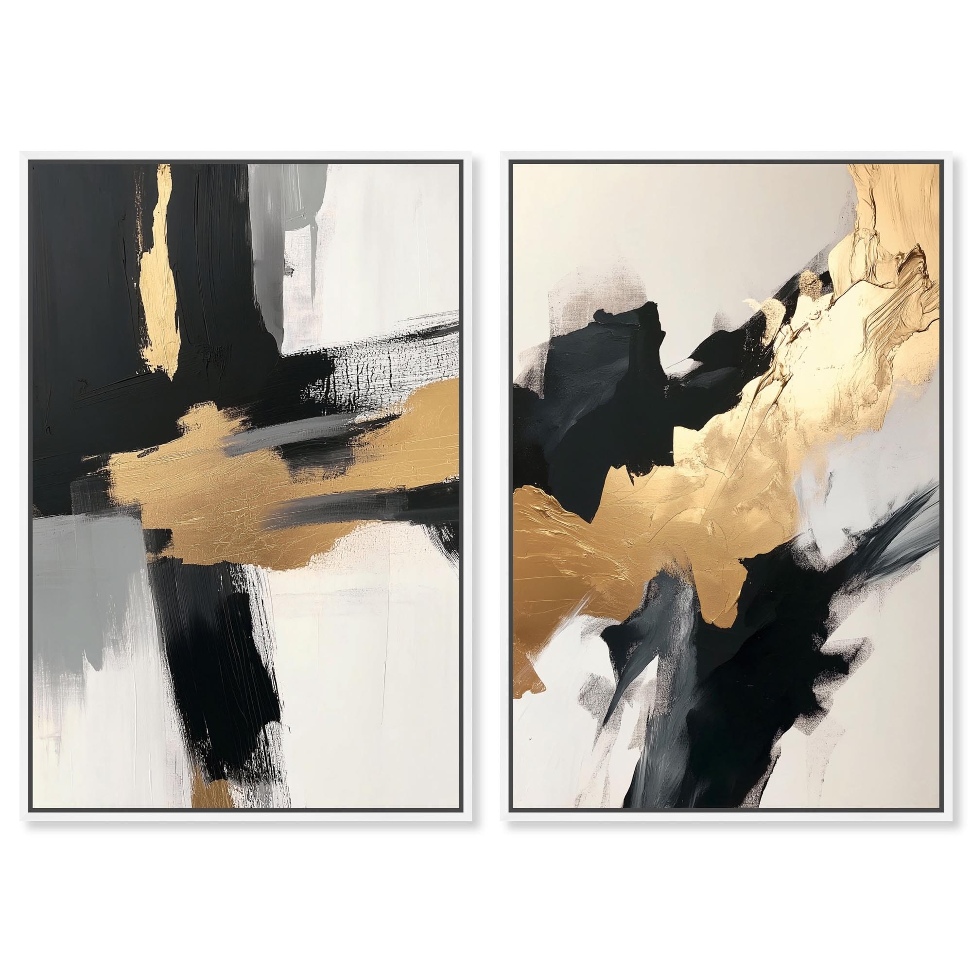 Golden Thrust Duo Living Room Wall Art Canvas Print by Art Remedy