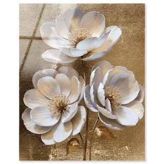 In Bloom Gold Floral Art Acrylic Print by Art Remedy