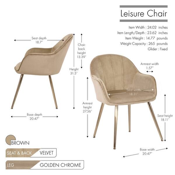 dimension image slide 2 of 5, Carson Carrington Tavelsrum Velvet Dining Room Chair