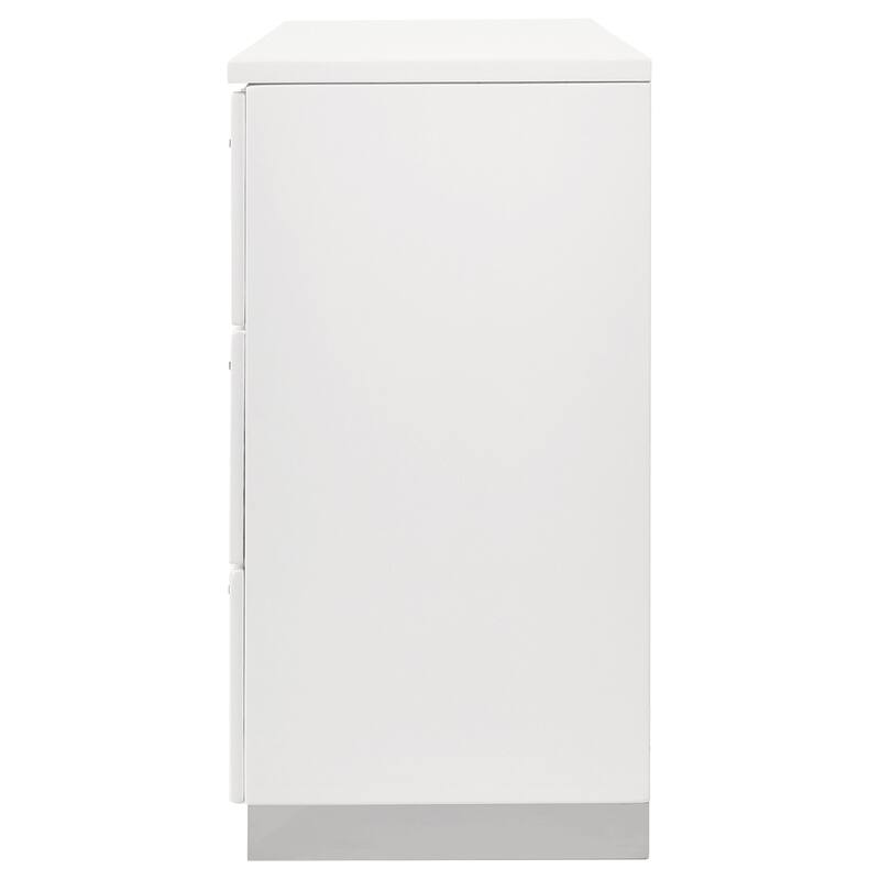 Dulcey White High Gloss 6-drawer Dresser