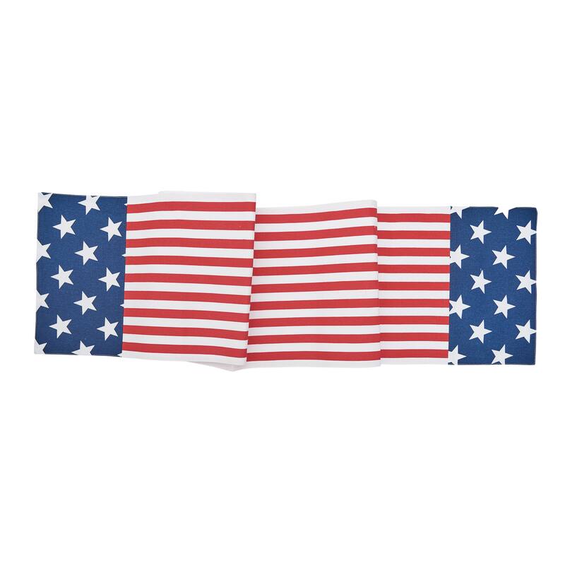 13" x 72" Stars and Stripes July Fourth Table Runner