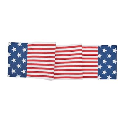 13" x 72" Stars and Stripes July Fourth Table Runner