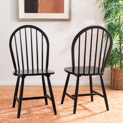 SAFAVIEH Delcie Spindle Oval Back Dining Chair (Set of 2) - 17.9" x 19.7" x 37" - 18Wx20Dx37H