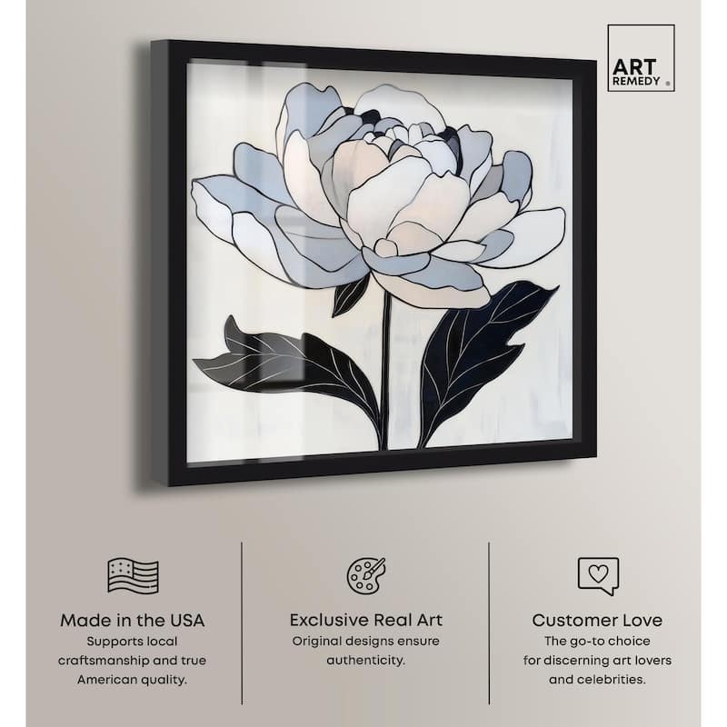 Gray Scale Flower I Shadowbox by Art Remedy