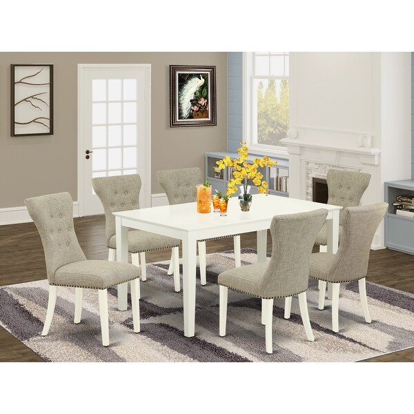 Shop CAGA7-LWH-35 7-Piece Kitchen Dining Table Set- 6 ...