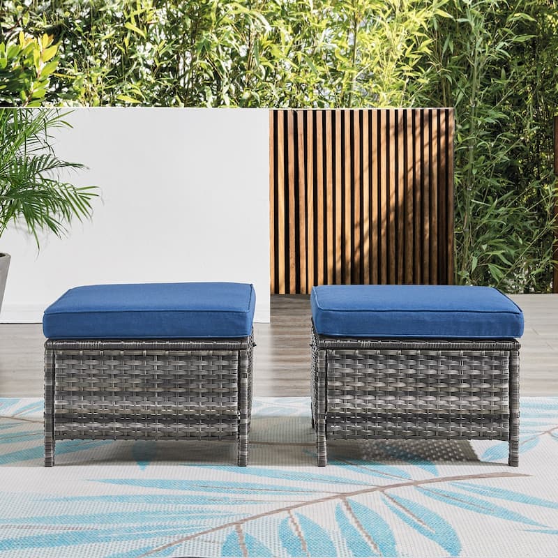 Pocassy 7PCS Outdoor Sofa Swivel Chairs with Fire Pit Table