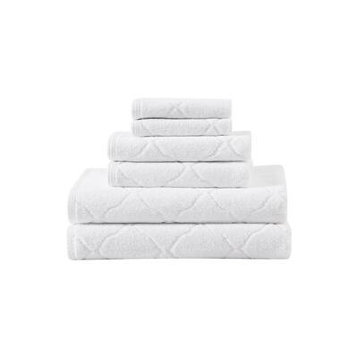 Laura Ashley Maude Cotton Solid White 6 Piece Towel Set - 6 Piece