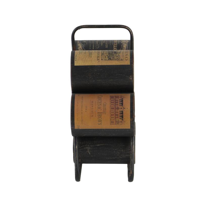 Black Metal 6 Bottle Kitchen Wine Rack