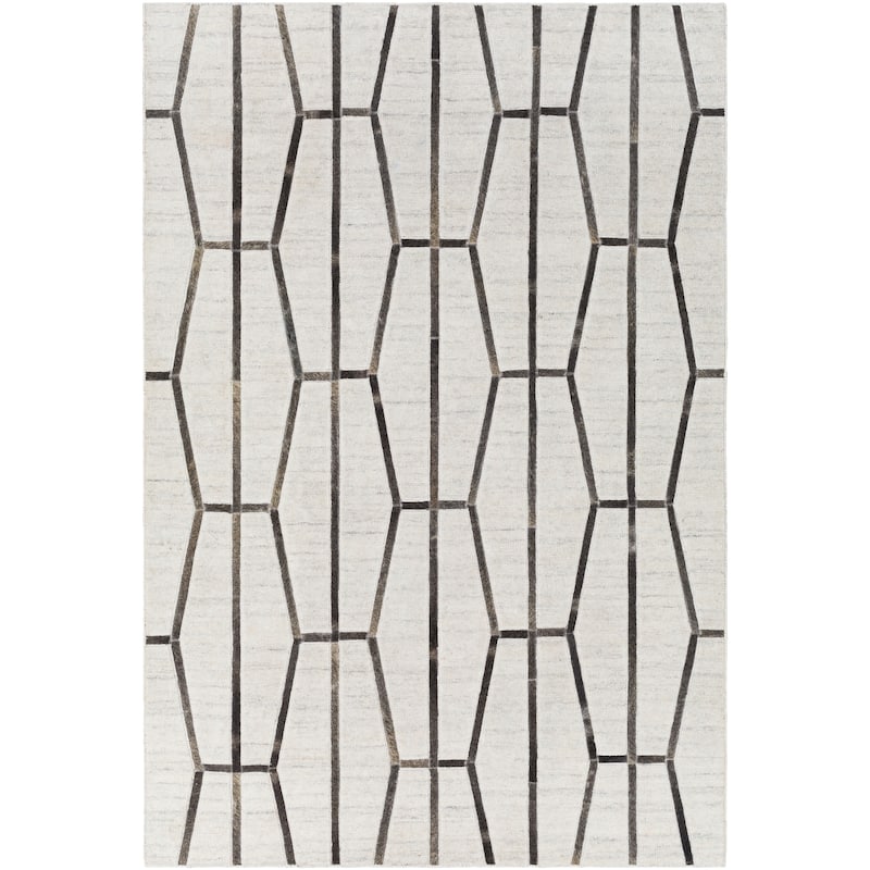 Shamita Handmade Modern Farmhouse Hair-on-hide Area Rug