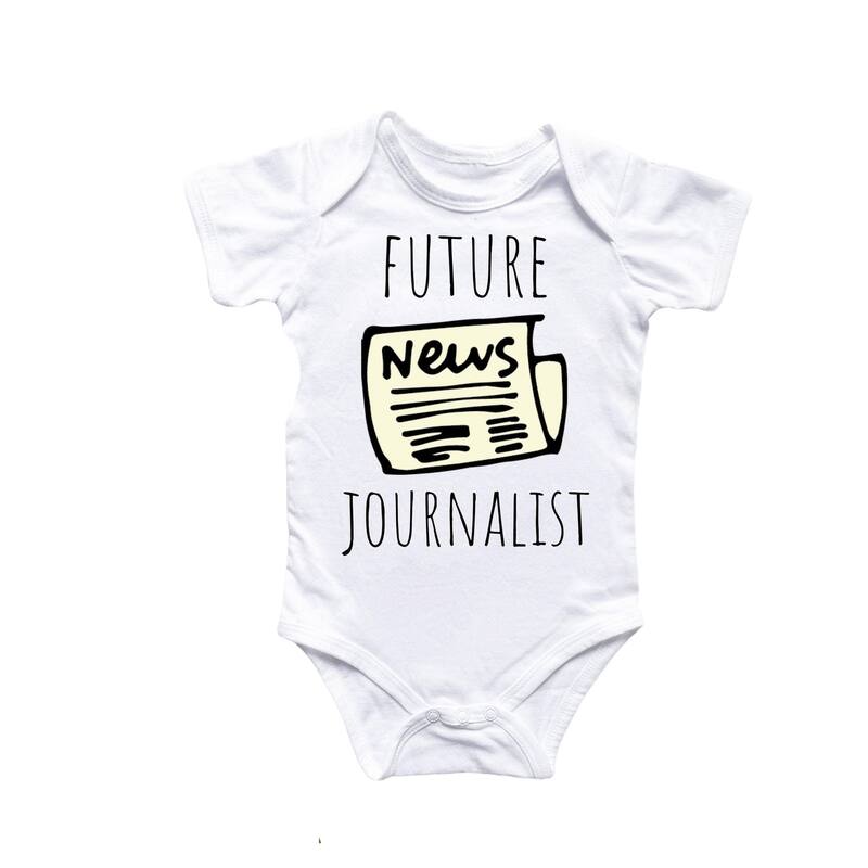 Journalist Newspaper - Baby Boy Girl Clothes Infant Bodysuit Funny Cute Newborn - White - 6-9M