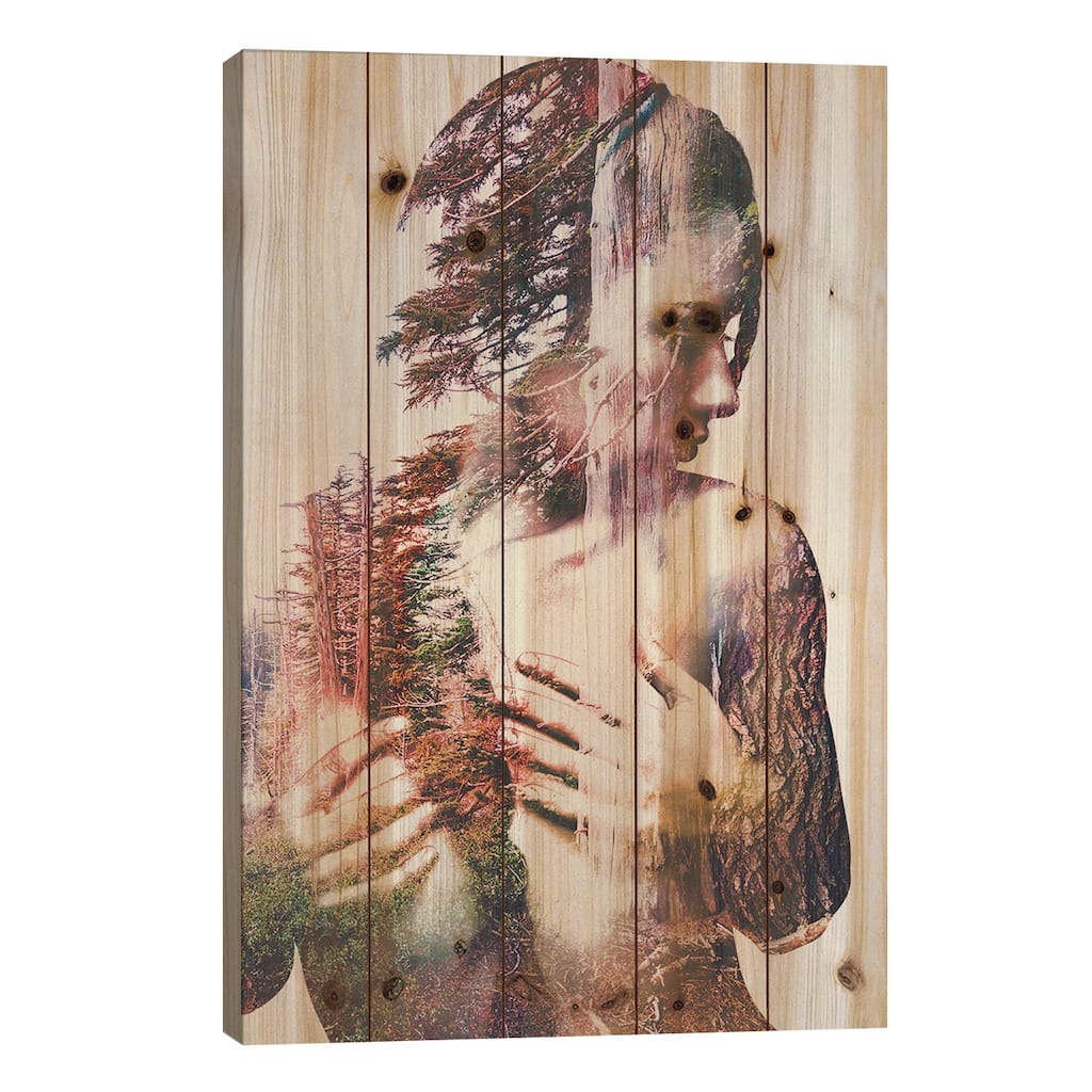 Wilderness Heart III Print On Wood by Andreas Lie - Multi-Color