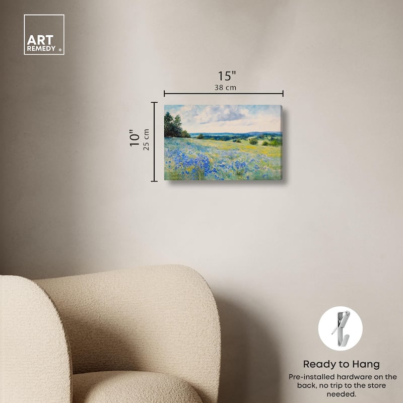 Sky Over Blue Fields Canvas by Art Remedy, Gallery Wrapped