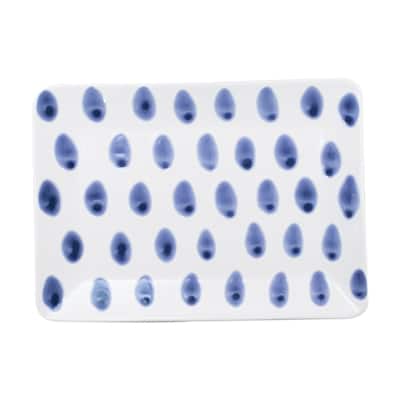viva by VIETRI Santorini Dot Small Rectangular Platter