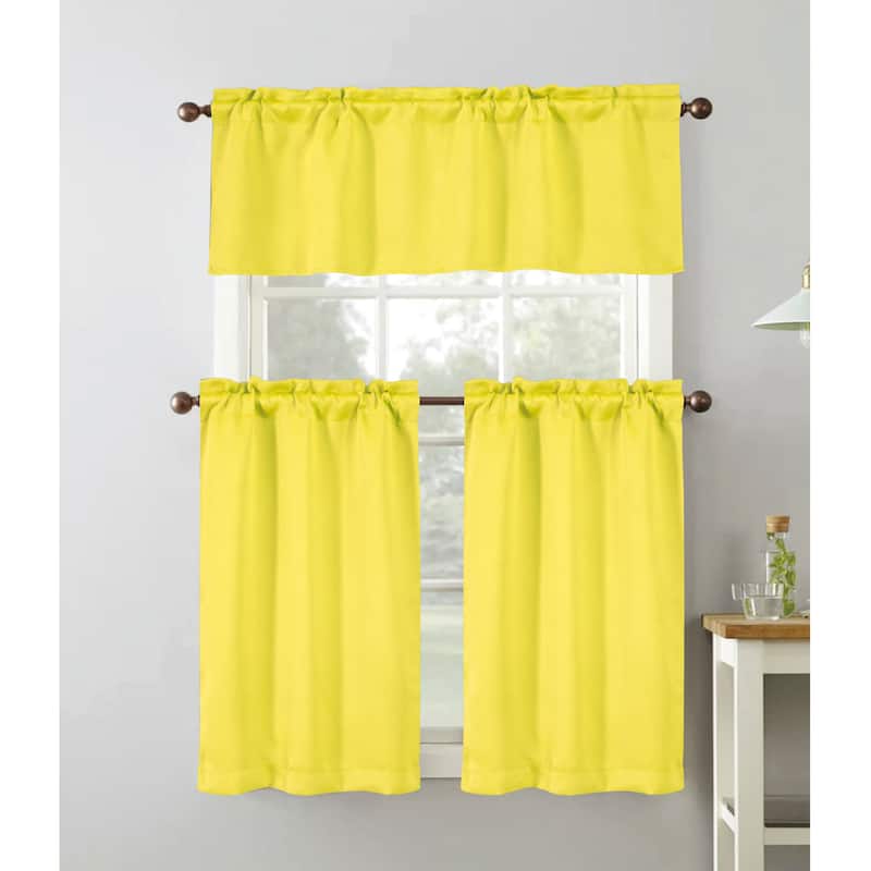 Anchorage Privacy Solid Kitchen Curtain - Yellow