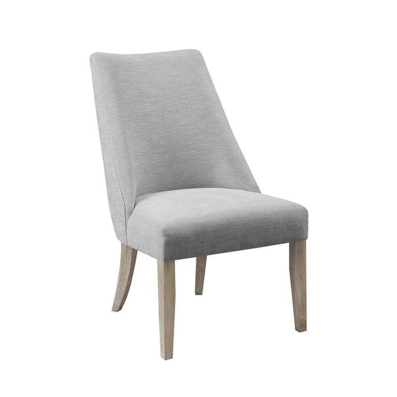 Roomfitters Set of 2 Upholstered Dining Chairs, High Back Armless Side Chairs with Solid Wood Legs for Kitchen, Light Gray
