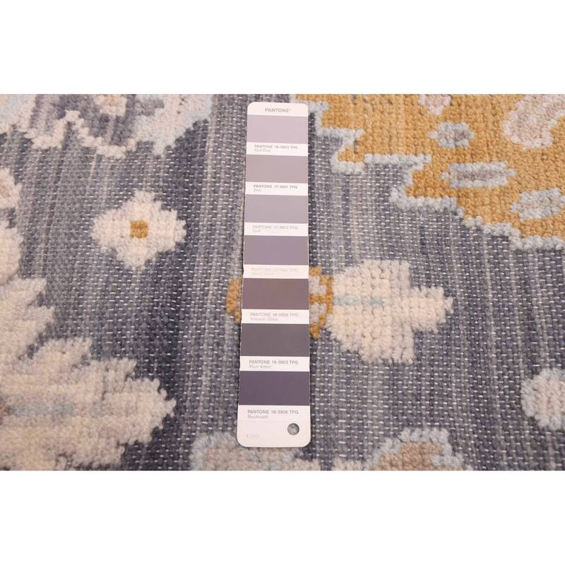 ECARPETGALLERY Hand-knotted Finest Oushak Dark Grey Wool Rug - 7'10 x 10'3