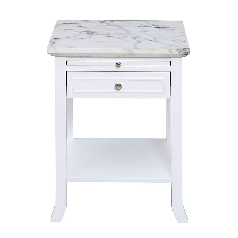 Classic Charm End Table with Drawer - Living Room Accent Table, Storage Side Table, 18x24x18 - 24