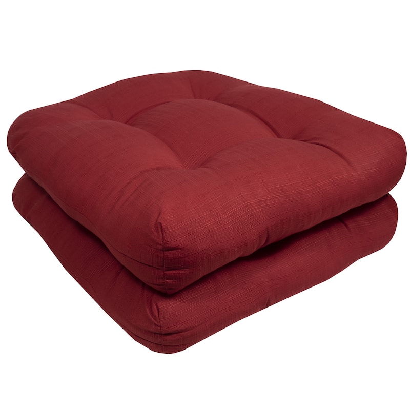 Sweet Home Collection Patio Cushions Outdoor Chair Pads Thick Fiber Fill Tufted 19" x 19"