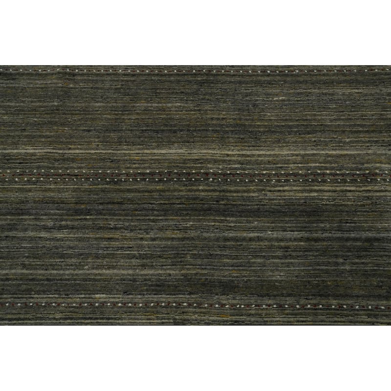 Hand Knotted Oriental 100% Wool Carpet Tribal Animal Pictorial Green Gabbeh Area Rug - 8' 0'' X 6' 8''
