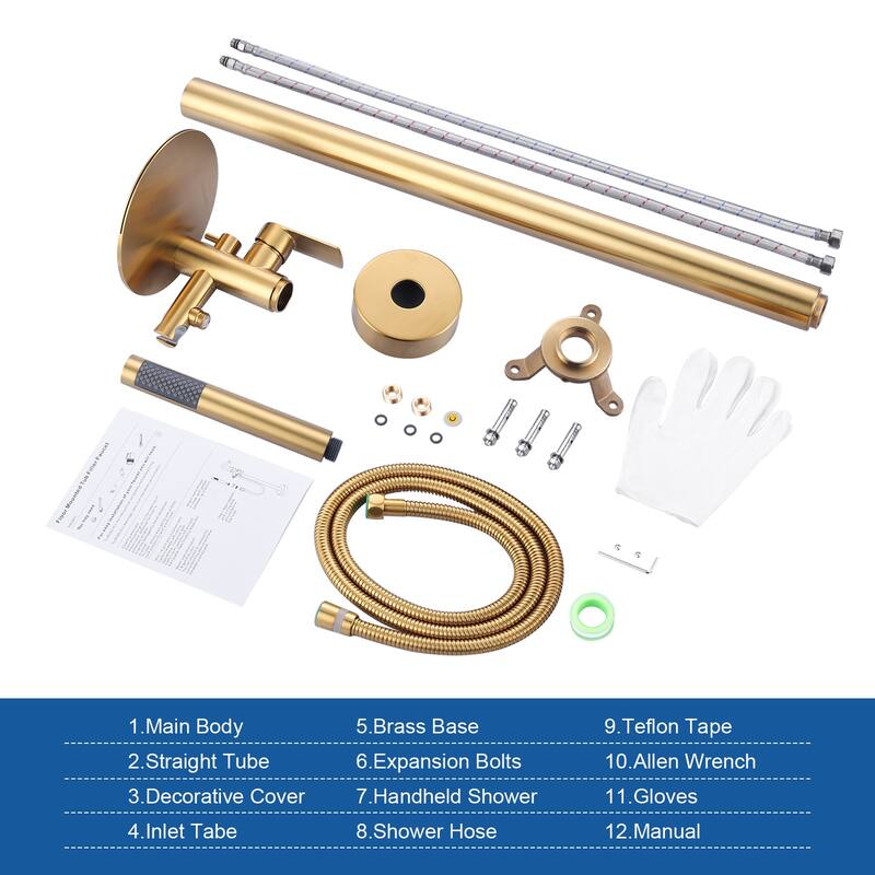 WOWOW Single Handle Floor-Mounted Bathtub Faucet